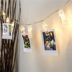 Led Батарея клип строка фотоосвещение с зажимом для вечерние Рождество Свадьба украшение дома