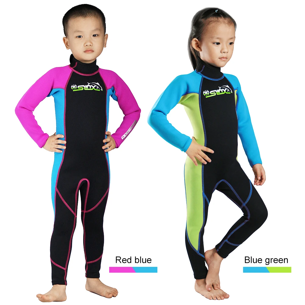 

Kids Diving Suits 2MM Neoprene Wetsuit Boys Girls Zipper Canoeing Swimming Snorkeling Kayaking Swimsuits