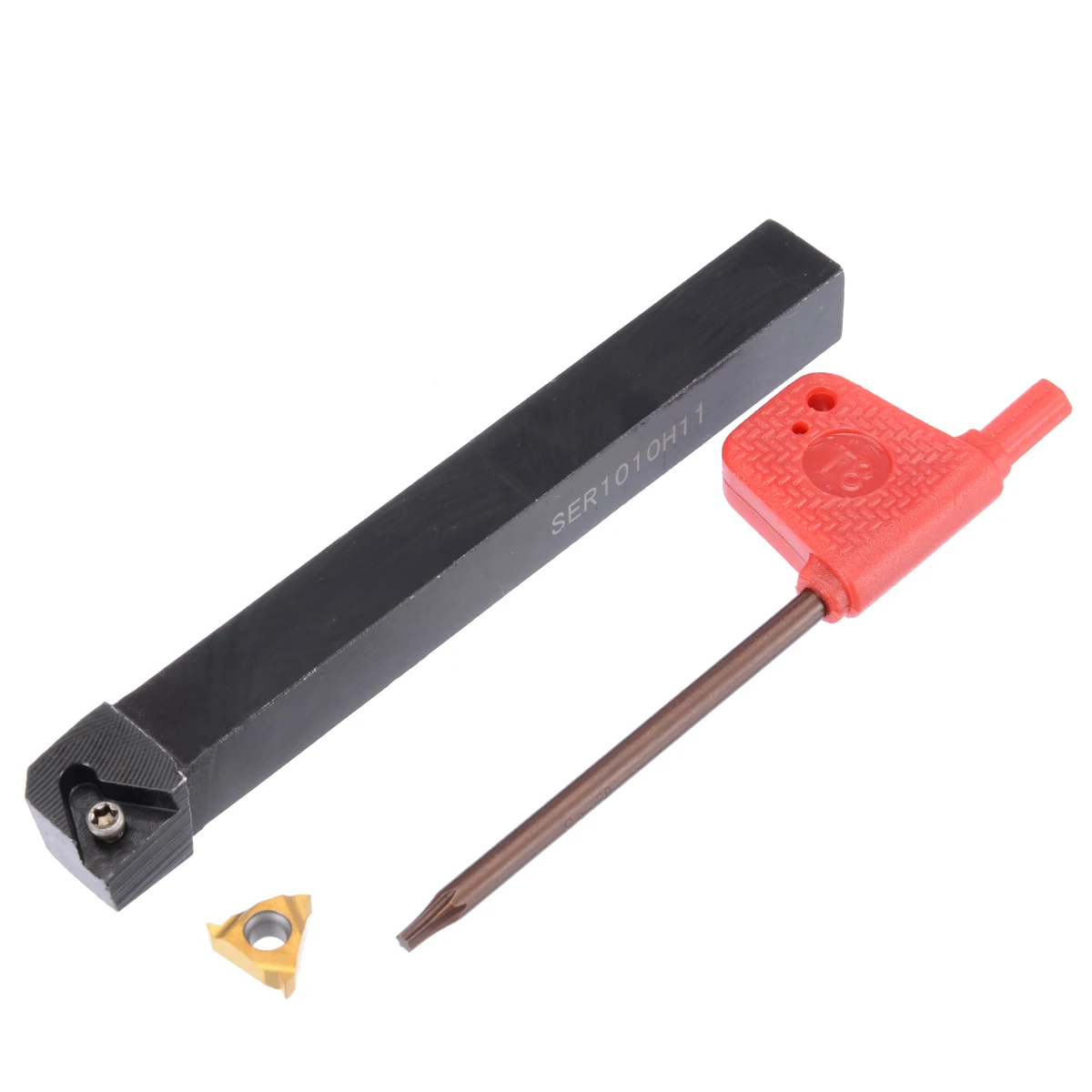 

1pc SER1010H11 Lathe Turning Tool Holder 10*100mm Boring Bar + 1pc 11ER AG60 Insert Durable Blade with Wrench