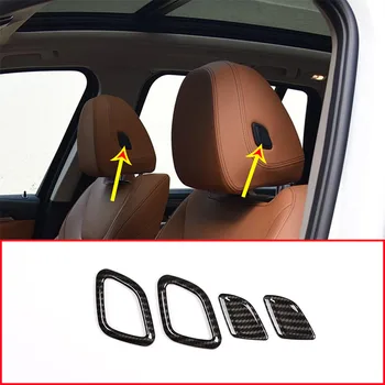 

4Pcs Carbon Fiber Style Car Headrest Button Decorative Cover Trim Car Accessories For BMW X3 X4 G01 G02 2018-2019