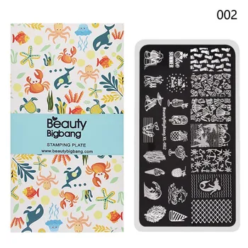 

BeautyBigBang Nail Stamping Plates 1PC Ocean Beach Summer Wind Nail Template Plate Rectangle Stencil Stamp For Nails BBB XL-002