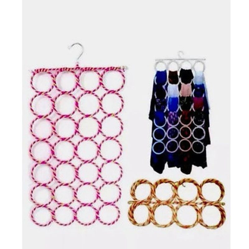 

1pc Scarf Storage Holders Hanger Multi Scarves Display Hang Ties Belt Racks Home Storage Organization 9/12/16/28 Holes Rings