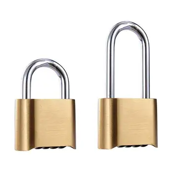 

70/105mm Door Lock Brass Padlock Waterproof Four-Digit Combination Bottom Password Secret Code Copper Lock Cabinet Locker