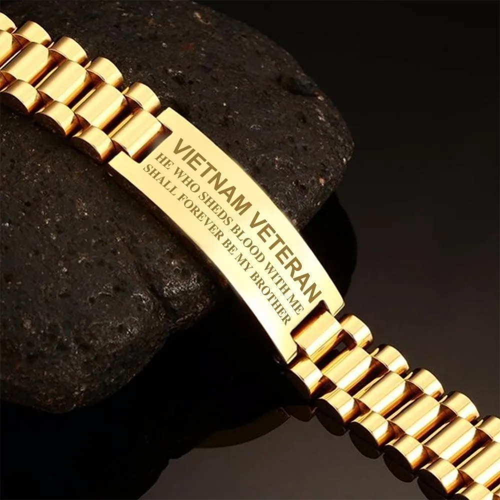 

Vnox Stainless Steel Tough Man Bracelets Drop Shipping - VIETNAM VETERAN HE WHO SHEDS BLOOD WITH ME SHALL FOREVER BE MY BROTHER
