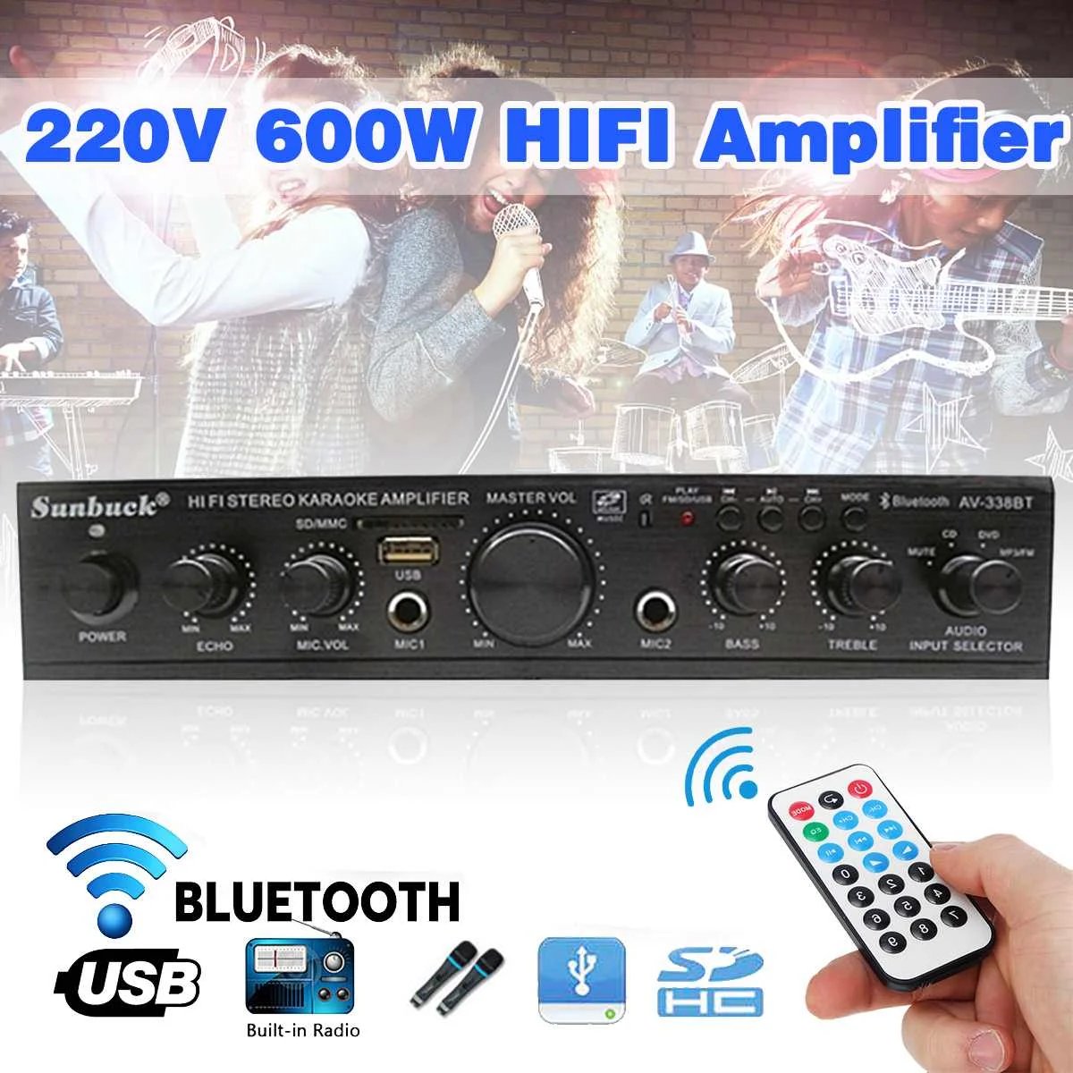 

600W Home Amplifiers Audio Hifi Bass Audio Power Amplifier Home Theater Amplifier for Subwoofer