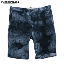 Мужские пляжные шорты с чернильным галстуком для отдыха, модные шорты, хлопковые шорты до колена с цветочным принтом и пуговицами, мужские шорты унисекс