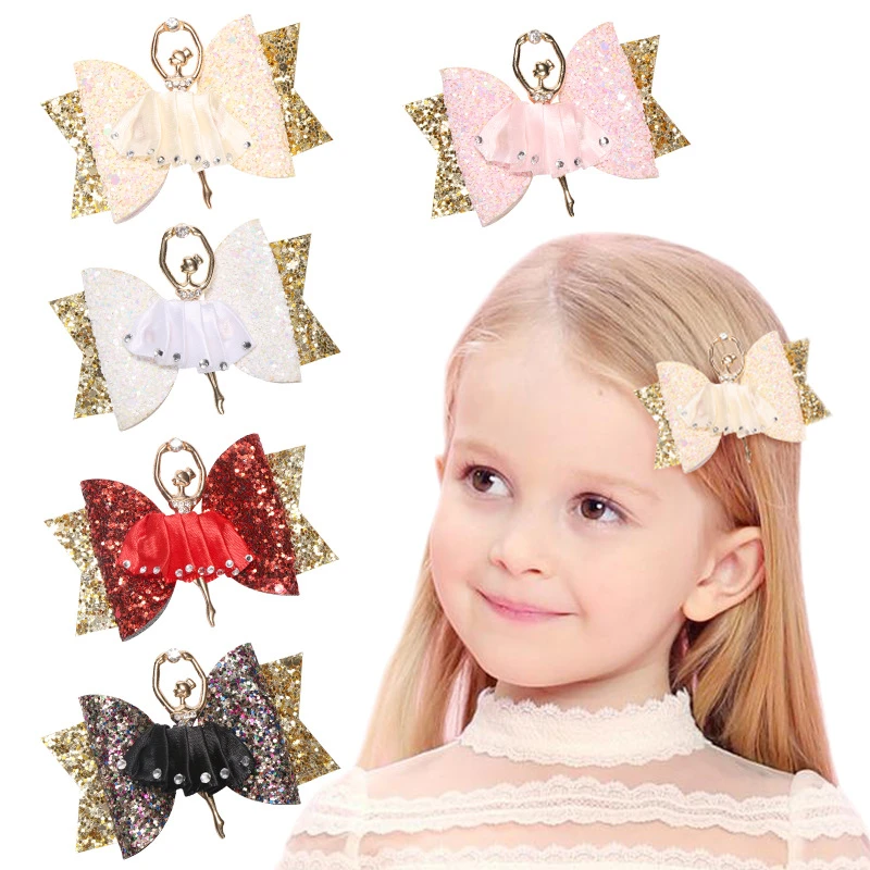 Lazos de pelo de ala angular brillante para niña horquillas de hadas de 3,5 pulgadas atuendo de fiesta pasadores gruesos hechos a mano sombreros Lazos de pelo de ala angular brillante para niña horquillas de hadas de 3,5 pulgadas atuendo de fiesta pasadores gruesos hechos a mano sombreros