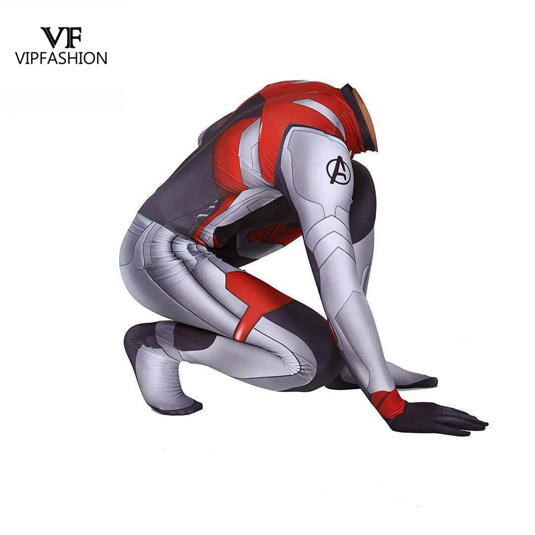 VIP FASHION 2019 New Marvel Avengers Endgame Quantum Realm T-short Tee Man Advanced Tech Top Lycra Shirt Cosplay Costumes