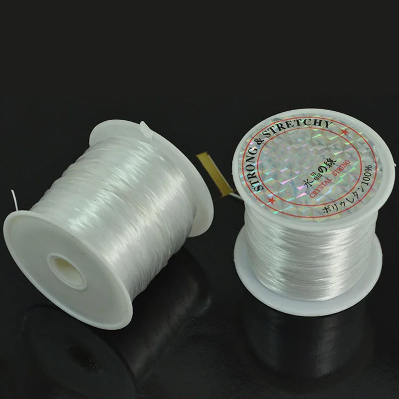 

Fashion 0.25-0.7mm 1 Roll White Wire Bracelet Transparent Crystal Beading Cord String Thread For Bracelets