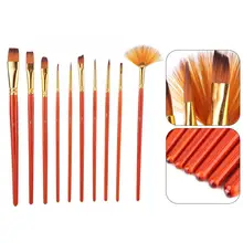 10 шт гуашь ручка нейлоновая кисть для рисования акварелью комплект, принадлежности для Живописи Набор кистей кисть для художника