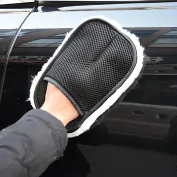 

Hot Wool Car Cleaning Polishing Gloves Household Cleaning Duster Brush Hand Glove Scrubber Cleaner Car Styling Washing Gloves