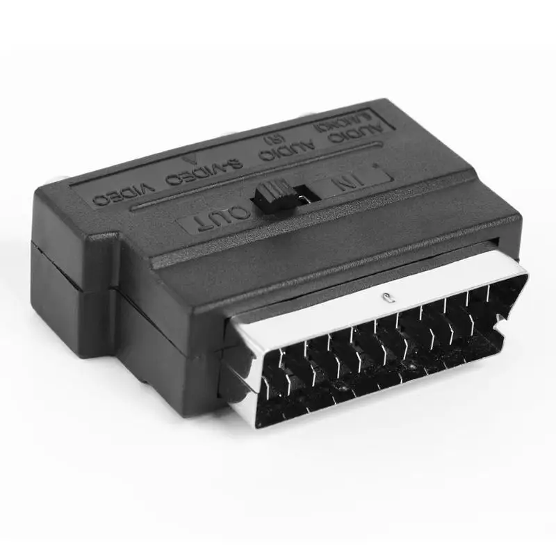 RCA разъем 21pin S-Video/AV/tv/аудио адаптер для SCART евро плагин 21pin Scart штекер RCA Женский конвертер видео аксессуары