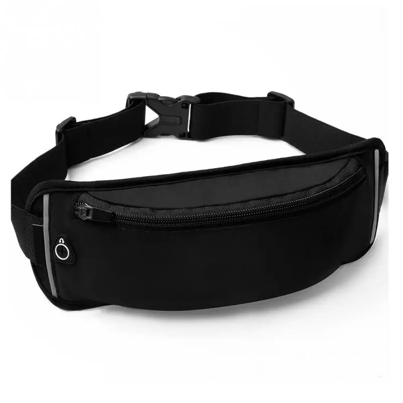 

Waterproof Nylon Fanny Pack for Men Women Zipper Waist Bag Running Hiking Belt Bag with Keychain Outdoor Sports Bum Bag Black