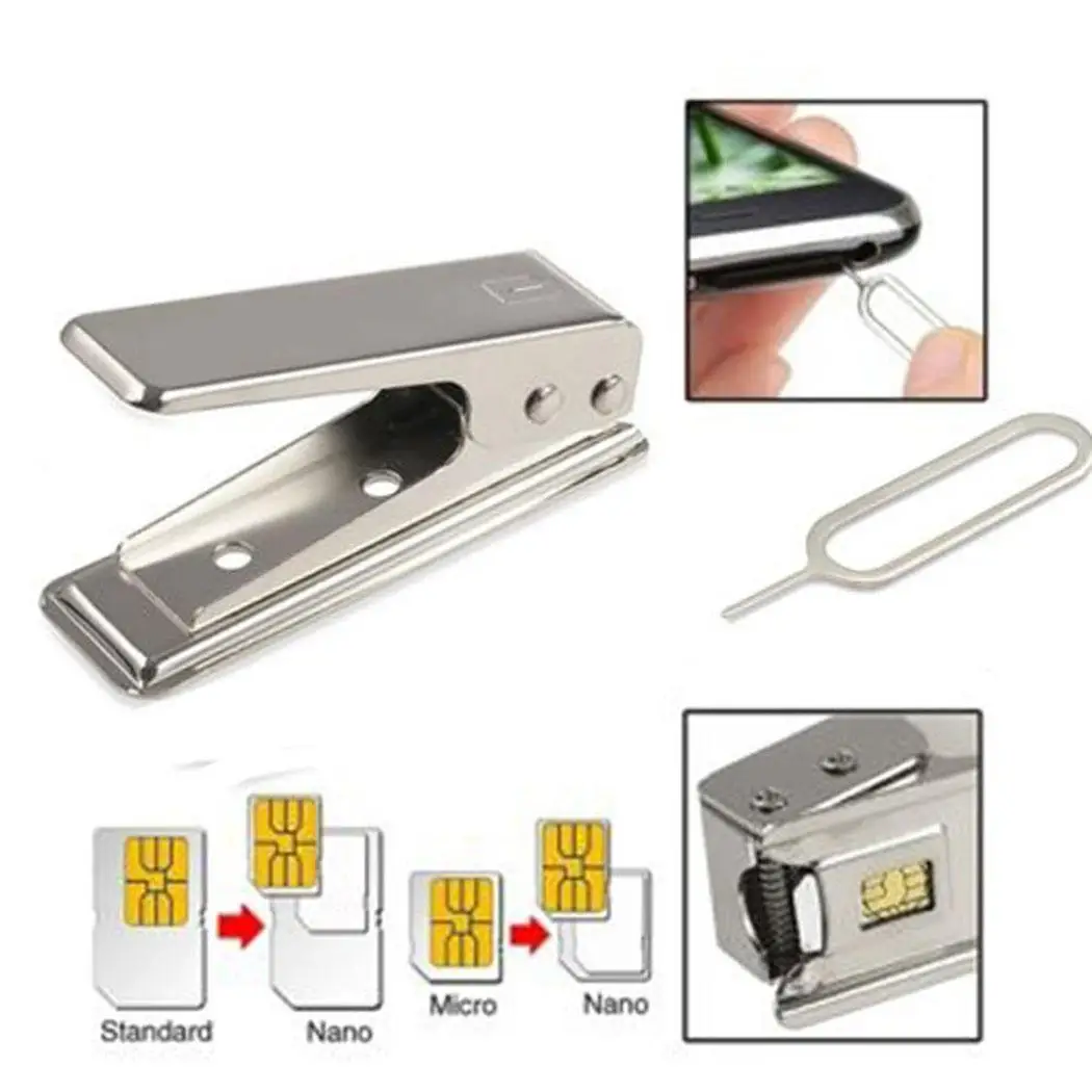 

into Regular Cutter Standard Card Micro SIM the Nano SIM size card to Silver Cut Metal