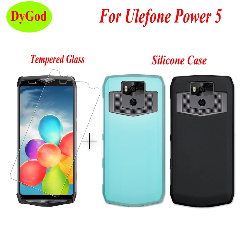 6 0 дюймов для Ulefone Мощность 5 силиконовый TPU чехол + закаленное Стекло Анти-пыль
