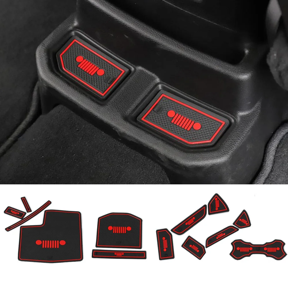 

19pcs/Set Car Auto Door Mat Non-slip Cup Pads For 2018 Jeep Wrangler JL Newest