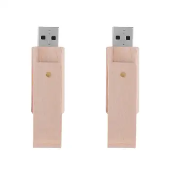 

ALLOYSEED 1Pcs Creative Rotate USB3.0 Flash Drive 32/64GB Pen Drive U Disk Wooden Memory Stick