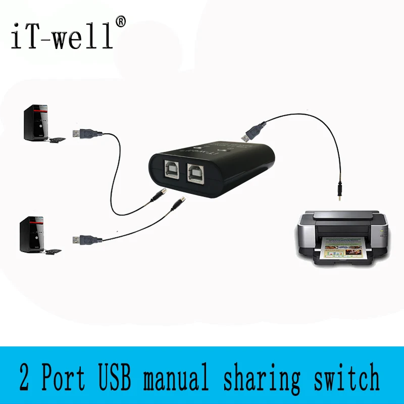 Концентратор iT well USB 2 0 порта хаб с ручным общим доступом адаптер в коробке для