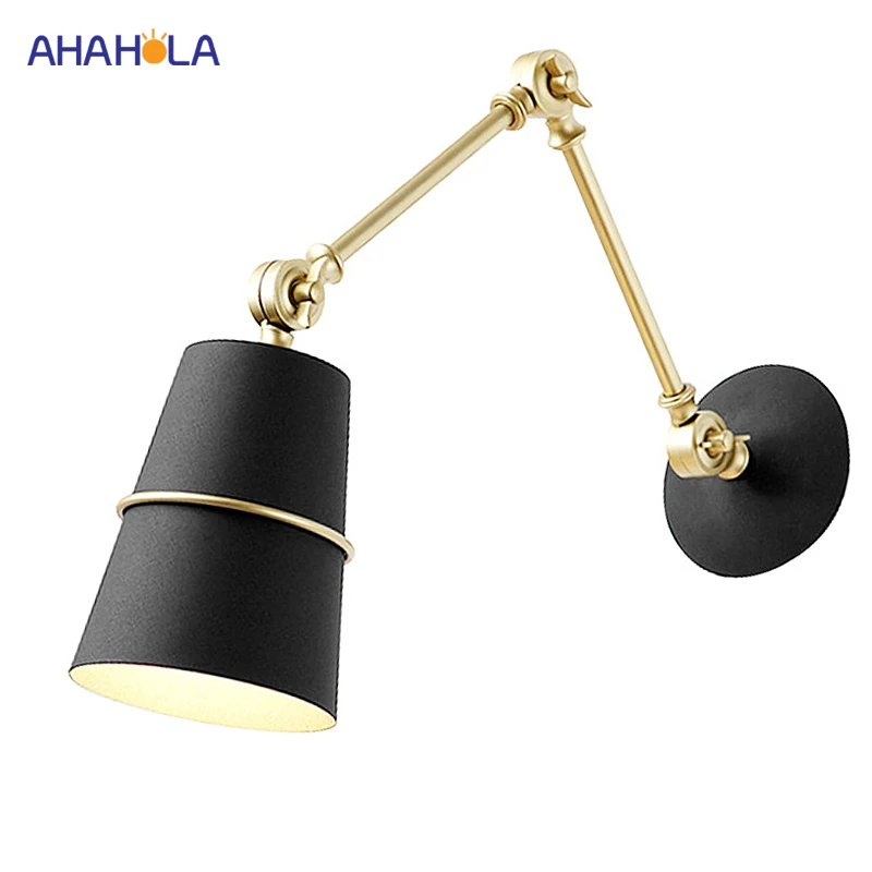 

Modern Nordic Wall Lamp Black E27 Modern Led Wall Lamp Bedside Lamp 2 Arms Led Wall Light 220v for Home Living Room Luminaire