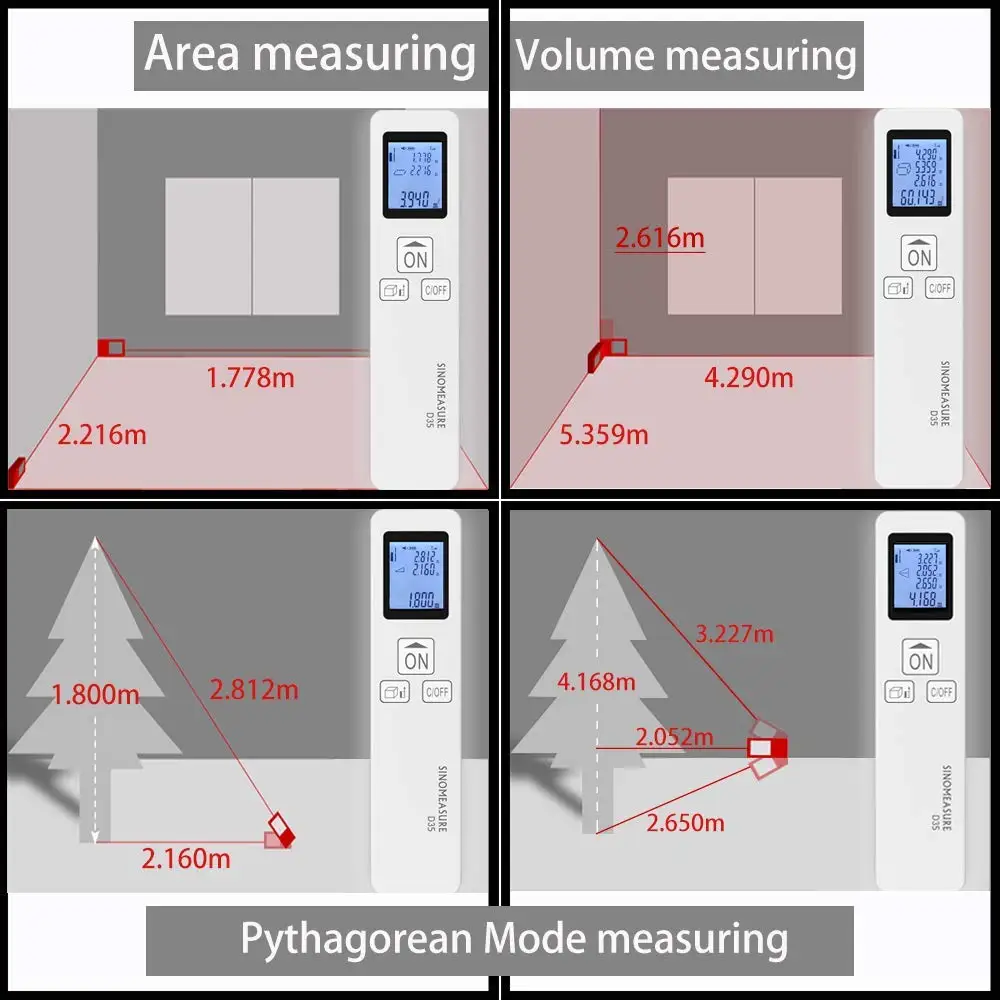Горячая Распродажа, Мини цифровой измерительный прибор 115Ft/35M для домашнего использования, измерительный инструмент 115Ft/35m-области, измерения объема, комнаты, детей