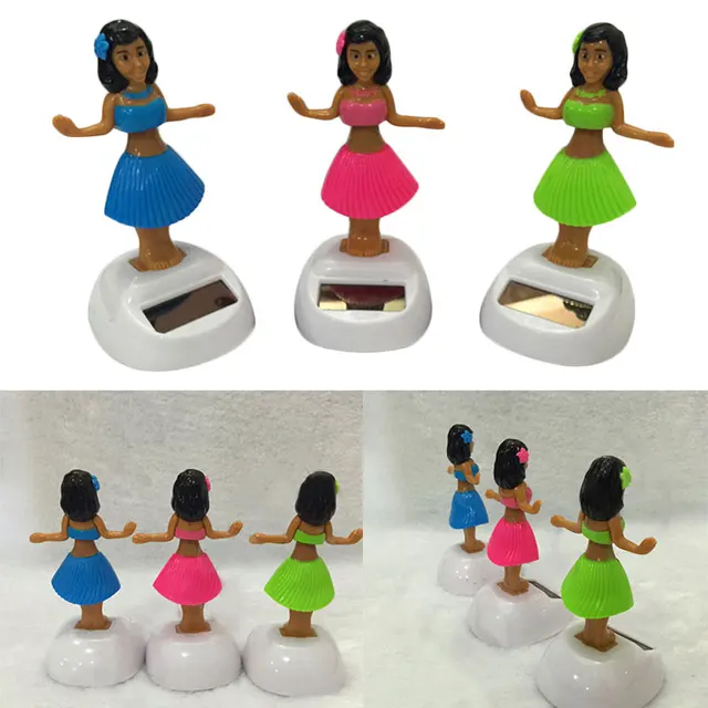 Solar Powered Dancing Hula Girl Swinging Bobble Toy Gift For Car Decoration Novelty Happy