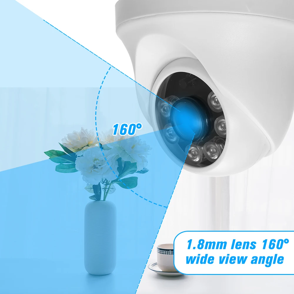 Купольная камера видеонаблюдения с широким углом обзора 1080P AHD 2.0MP 1 8 мм
