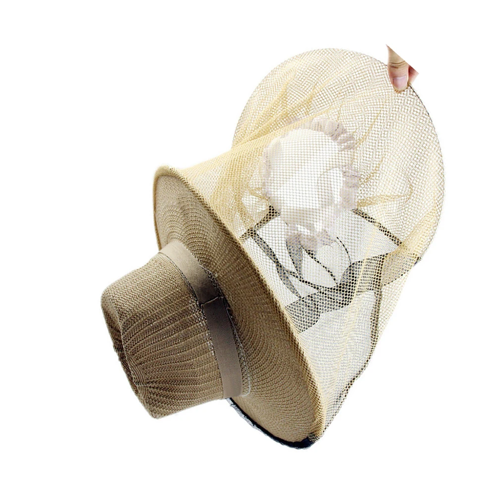 Москитная пчела маска из сетки новая шляпа пчеловода вуаль лицо шеи крышка портативный наружный головной защитный колпачок