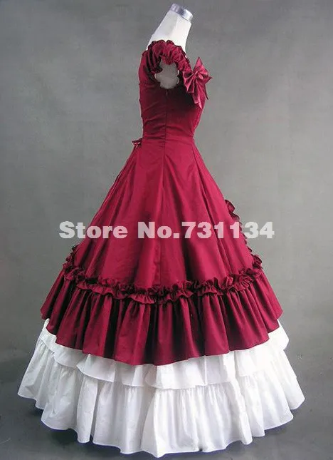 Элегантное красное бальное платье с коротким рукавом и бантом в викторианском стиле женские платья для рождественской вечеринки/Карнавальные Платья