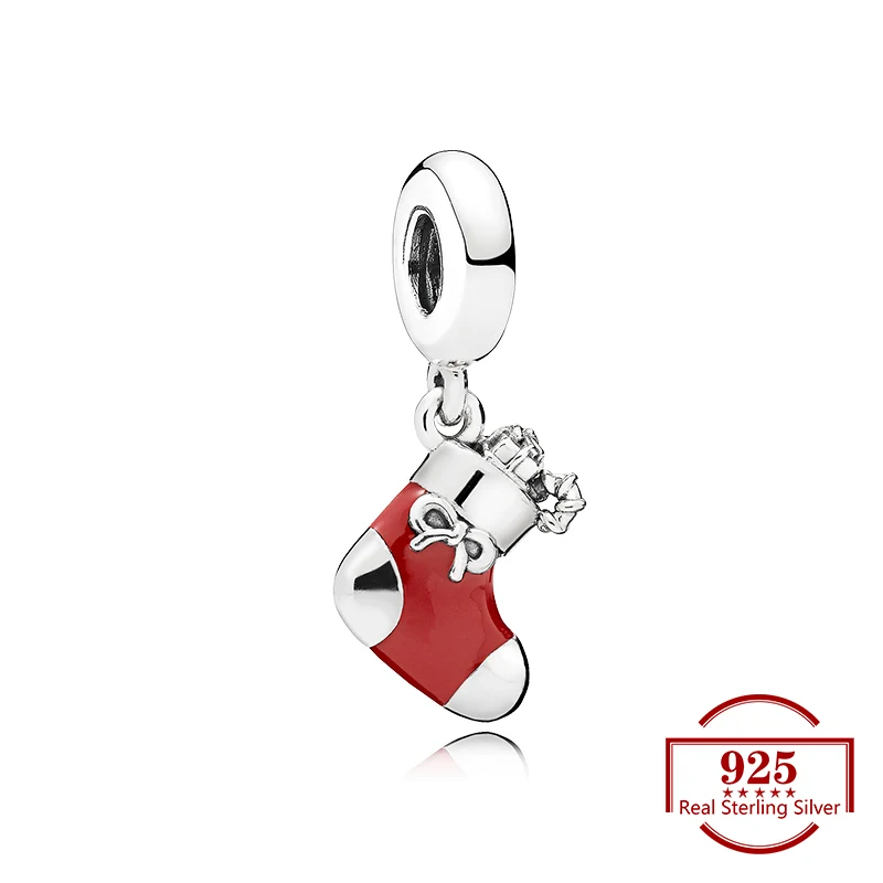 

Christmas Gift Socks Charms Diy Beads Fits Original Charm 925 Sterling Silver Bracelet Women Trendy Jewelry Lover Gift