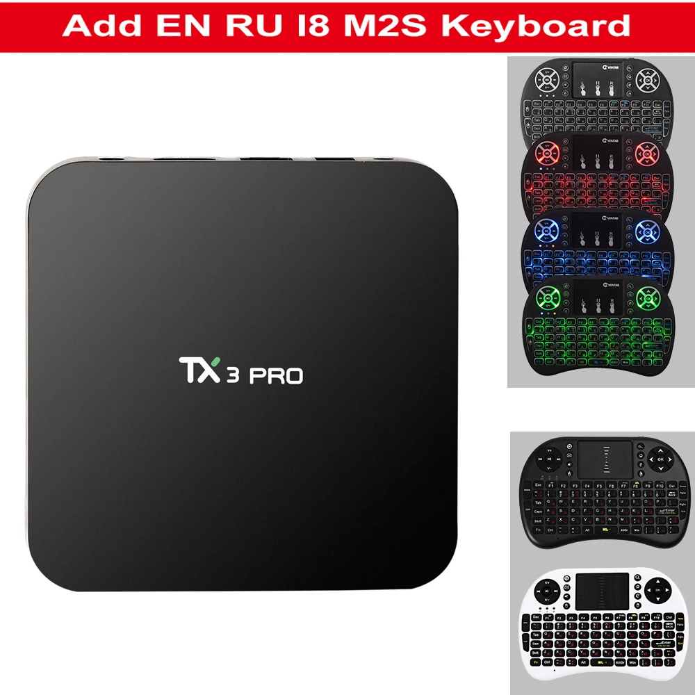 

TX3 Pro TV Box Android 6.0 4K 2.4G WiFi Amlogic S905X Quad Core 1GB 8GB Multi-media Player Smart Set Top Box PK H96 X96