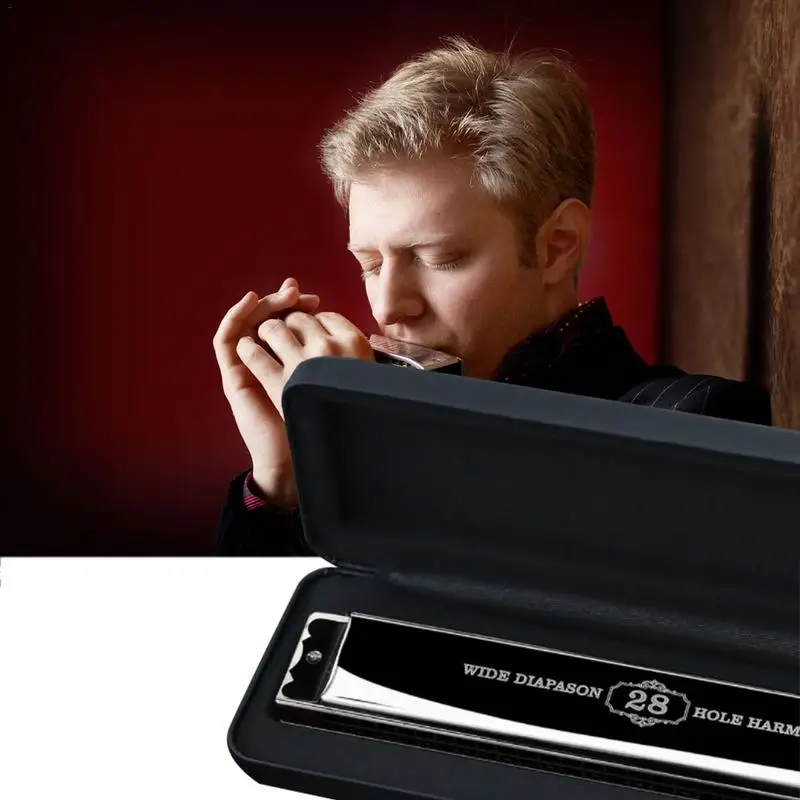 

28-hole C Mouth Organ Musical Complex Tone Stress Harmonica Professional Playing electronic organ music Instrument for beginner