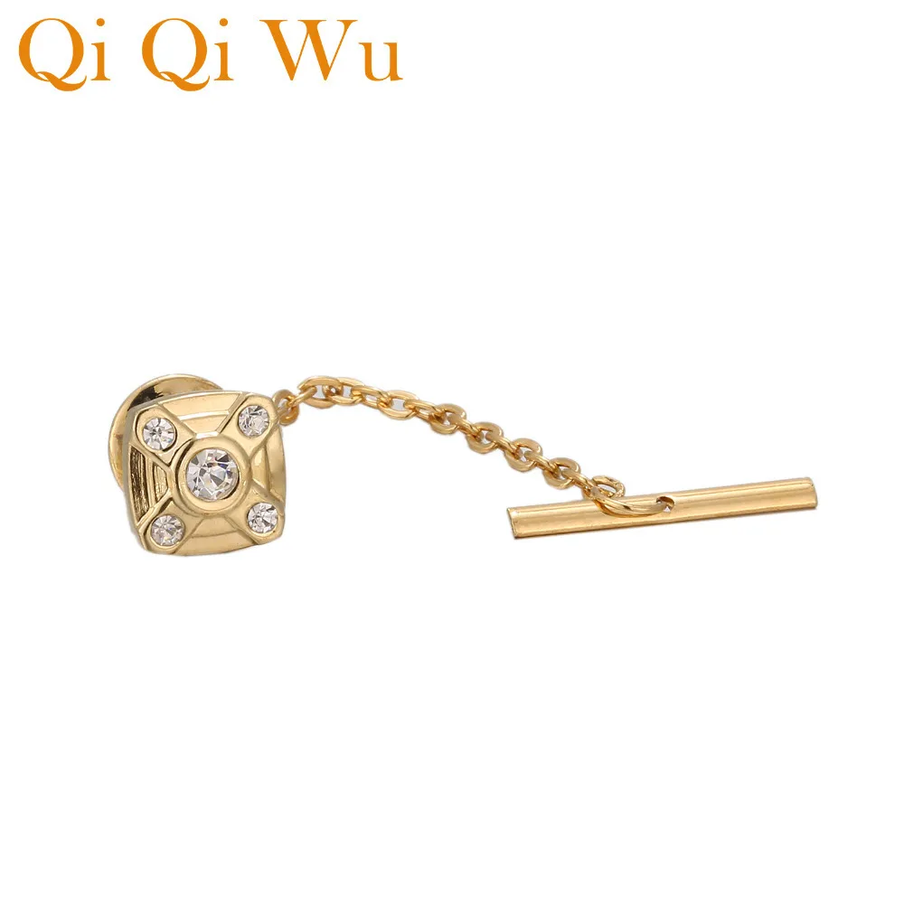 New Classic Metal Clutch Pin Backs Tie Pin Golden Square Tie Tack with