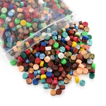 

100Pcs Sealing Wax Invitation Card Envelope Sealed Portable Ancient Wax Sealing Rod Octagonal Wax Beads Manual DIY Craft