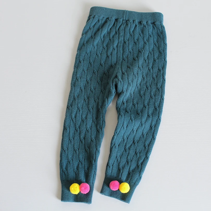 Детские штаны для девочек Однотонные вязаные плотные Мягкие штаны Зимние теплые шерстяные леггинсы для маленьких девочек Детские хлопковые брюки, размеры от 1 года до 4 лет