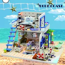 12 типов детских деревянных миниатюрных кукольных домиков для детей DIY Кукольный дом современная модель сборочного домика ручной работы игрушечный кукольный домик детский подарок