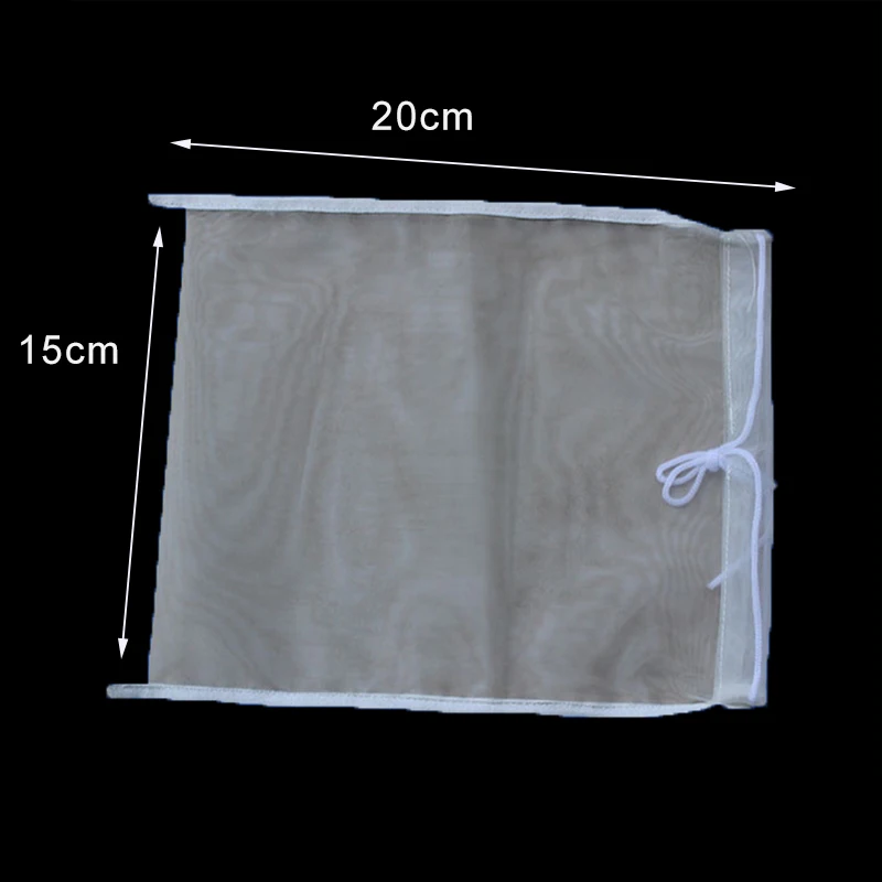 5 шт. 100/160/200 микрон нейлоновая напрягающий мешок 15x20 см мелкая сетка ручный фильтр сумки молока холодной Brew Чай Кофе сока