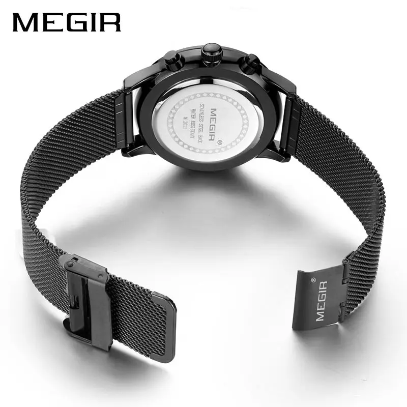 Goede Megir Horloge Mannen Roestvrij Staal Quartz Mannen Horloges Chronograaf Horloge Klok Mannen Relogio Masculino Voor Mannelijke Studenten Relogios