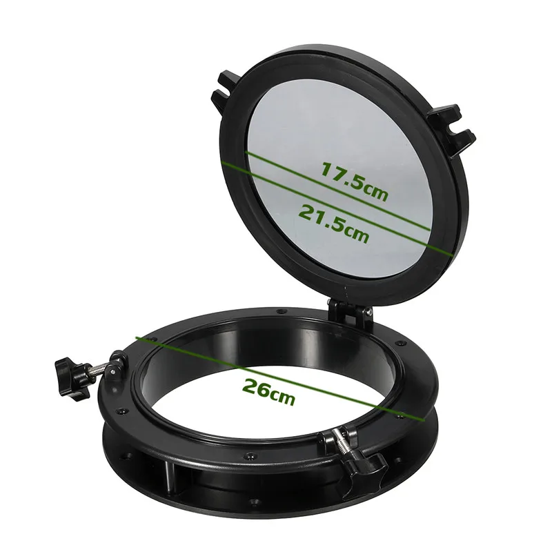 

21cm/8inch Black RV Car Boat Yacht Window Round Shape Opening Portlight Hatch Touring Car Replacement Porthole Durable 2018 New