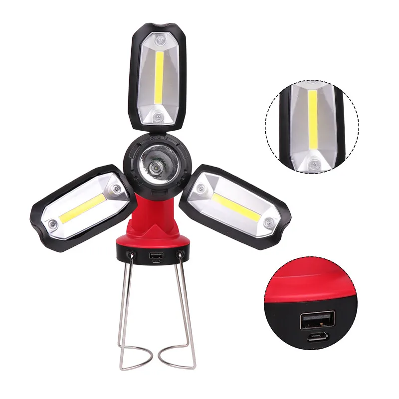 

Multifunction Rechargeable COB Work Light LED Flashlight Camping Light 8 Lighting Modes Deformable Fancy Lighting with USB Cable