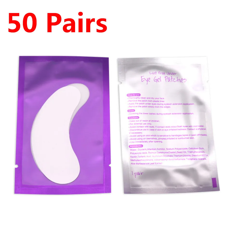 

50 Pairs Eyelash Extension Under Gel Eye Pads Grafted Eye Stickers 4 Colors Eyelash Patches Eye Paper Patches Tips Sticker