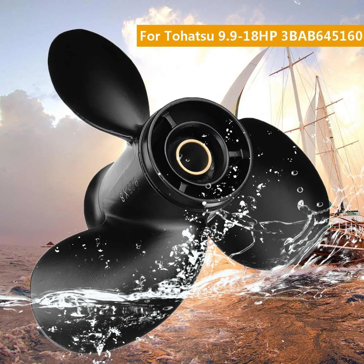 3BAB645160 9 25x8 подвесной Пропеллер для Tohatsu Mercury 20HP черный стандартный вращающийся