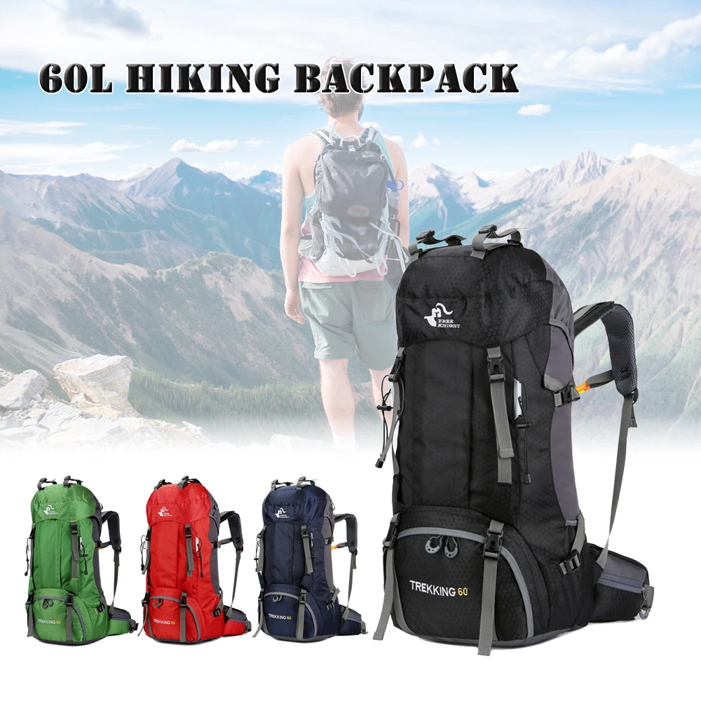 

New 60L Hiking Backpack Mountaineering Camping Trekking Travel Bag Large Capacity Internal Frame waterproof with Rain Cover