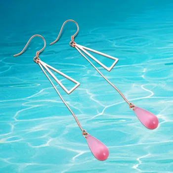 

Dankadi New Earring;925 Sterling Silver Water Drop Earring For Women;Silver Jewelry;Cat Eye Stone Long Earrings;Dangle Earring