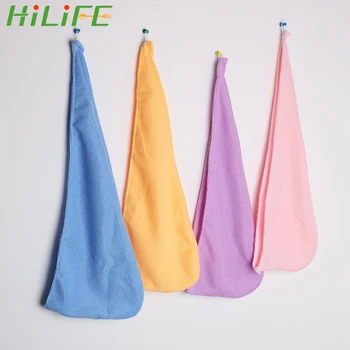

HILIFE Quickly Dry Hair Hat Wrapped Towel Microfiber Solid Hair Turban Bathroom Accessories Superfine Fiber Fabrics Bath Cap