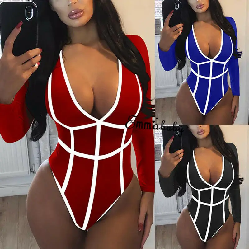 

2019 Brand New Women Summer Sexy One Piece Patchwork Bandage Bikini Push Up Monokini Swimsuit Bathing Swimwear