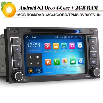 

Quad Core Android 8.1 Autoradio DVD Sat Nav WiFi 4G DVR OBD DAB+ Bluetooth GPS for VW Touareg T5 Multivan