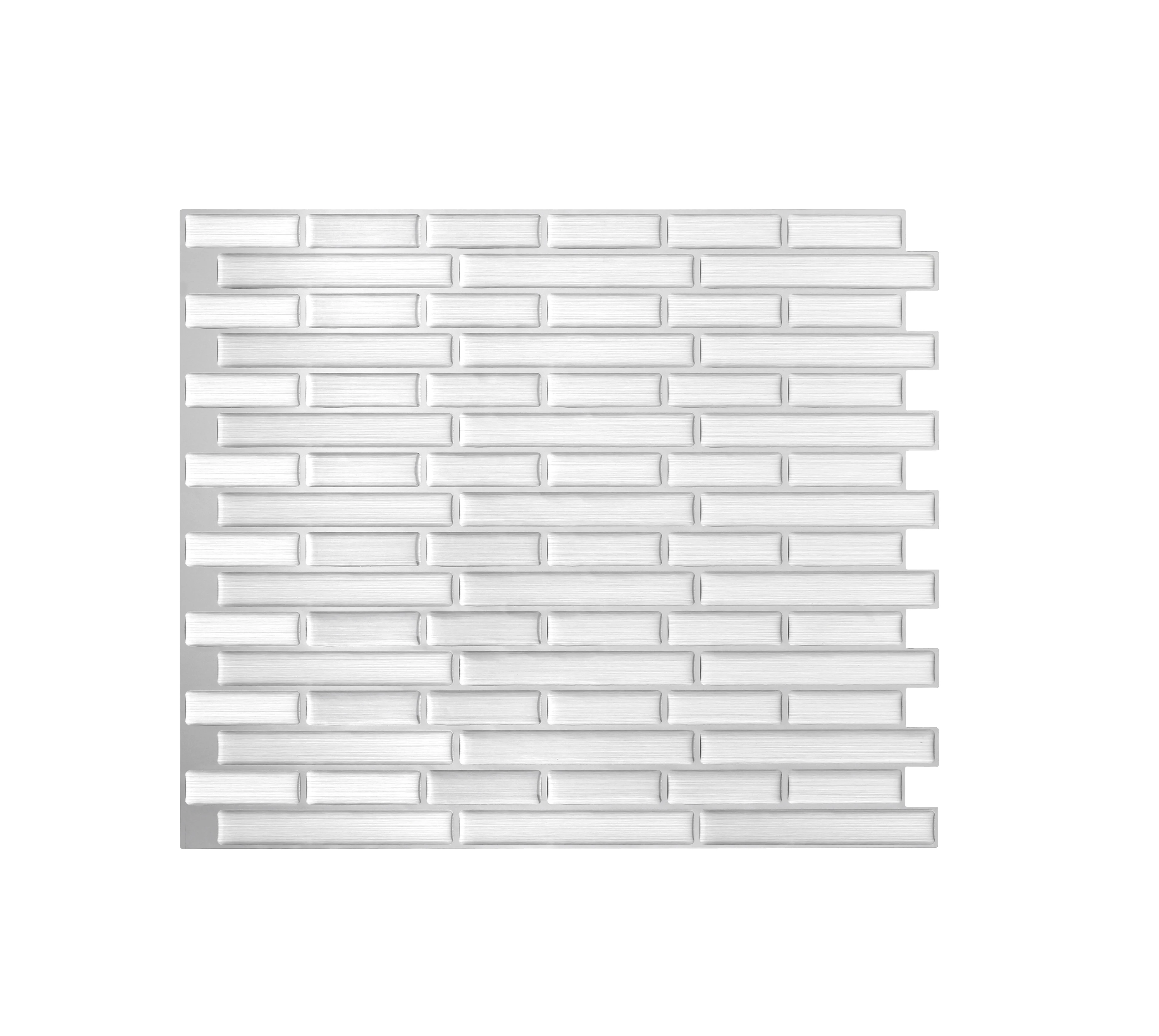 

Vividtiles Self Adhesive Mosaic Tile Wall decal Sticker DIY Kitchen Bathroom Home Decor Vinyl 3D Silver Waterproof Wallpaper