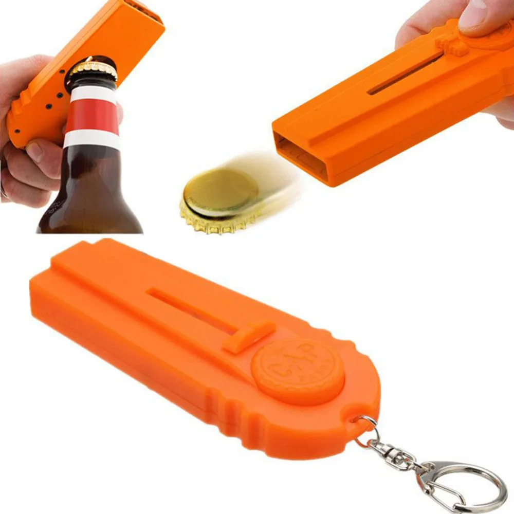 

High-Quality Portable Flying Cap Zappa Beer Wine Drink Bottle Opener Opening Cap Launcher Top Shooter Gun Kichen Cooking Tool