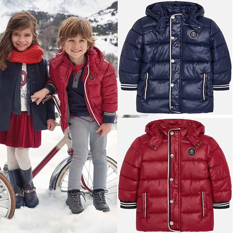 

2018 Brand Children's Winter Jackets Hooded Top Thick Coat Outerwear Boys Jackets Windbreak Baby Boy Walking Dress 3-9 Year