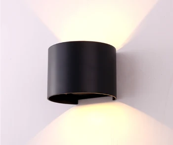 

Waterproof Outdoor Wall Lamp Circular Aluminum Head Bedroom Bedside Lamp Modern Simple Interior LED Hotel project lights